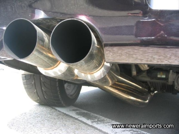 Stainless Steel twin pipe exhaust system from turbos back.