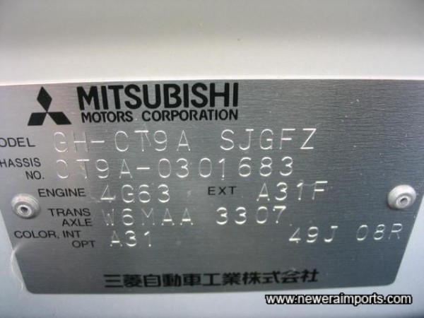 Original Chassis Plate.