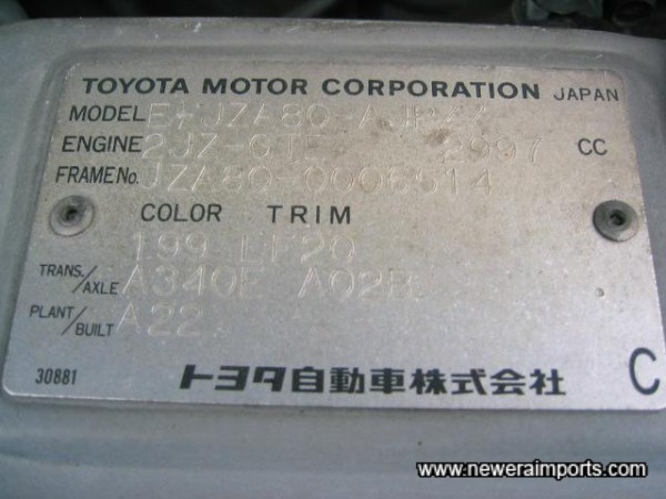 Original Chassis plate.