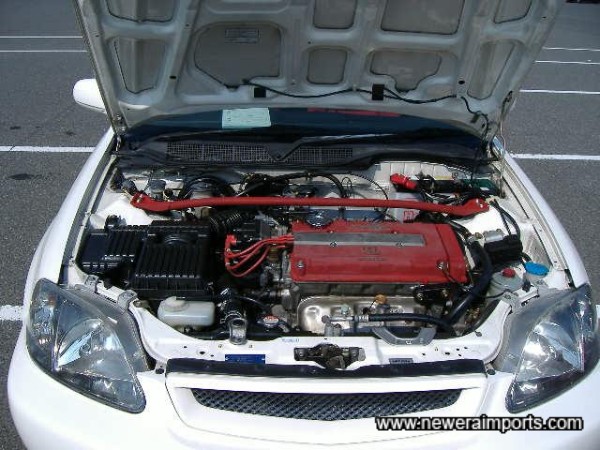 Engine bay in tidy condition.